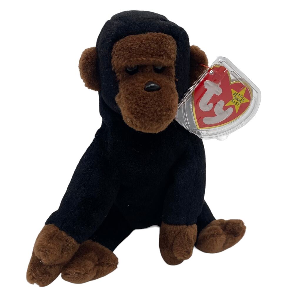 Vintage Ty Beanie Baby Original 1996 Gorilla "Congo" w/ Tags and Protector EUC
